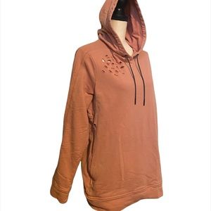 Puma x Stampd factory distressed pink size small hooded sweatshirt.